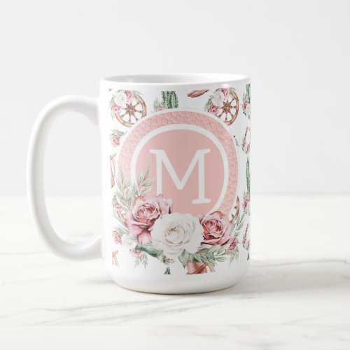 Boots  Blooms Western Chic Elegant Personalized  Coffee Mug