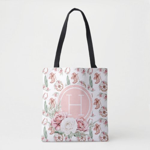 Boots  Blooms Western Chic Personalized Elegant Tote Bag