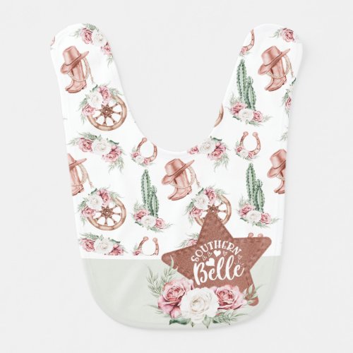 Boots  Blooms Western Chic Southern Belle Baby Bib