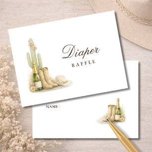 Boots Bottle Baby Shower Activity Diaper Raffle  Enclosure Card