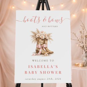 Boots Bows and Bottles Western Girl Baby Shower Foam Board