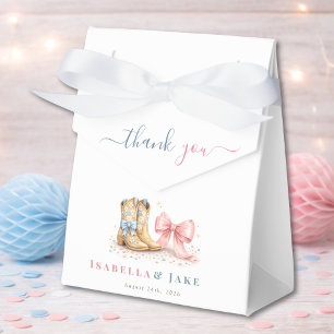 Boots & Bows Gender Reveal Thank You Favor Boxes
