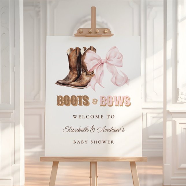 Boots & Bows TWINS Baby Shower Welcome Sign (Creator Uploaded)