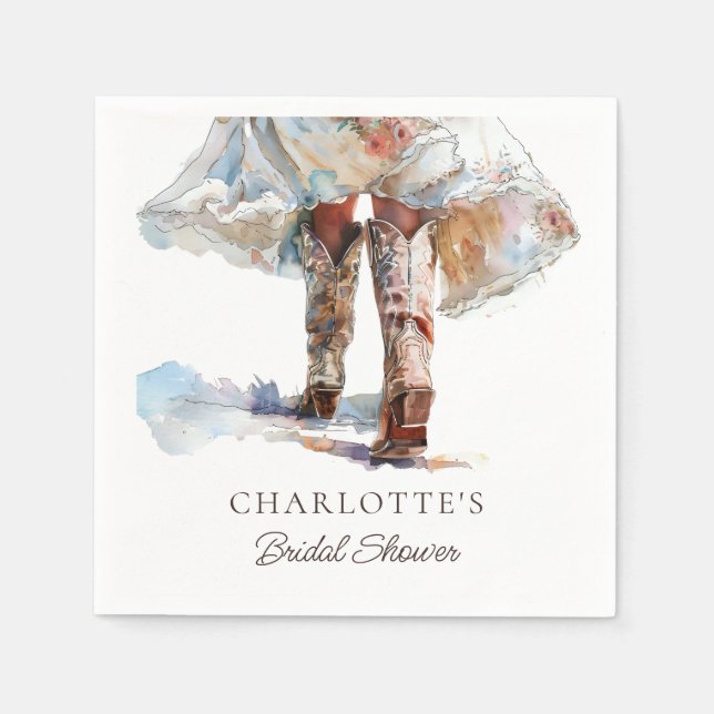 Boots Bridal Shower Napkins  (Front)