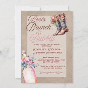 Boots Brunch & Bubbly Bridal Shower Invitation