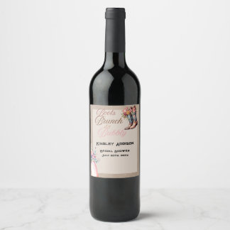 Boots Brunch & Bubbly Bridal Shower Wine Label