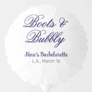 Boots & Bubble bachelorette party name purpleplace Balloon
