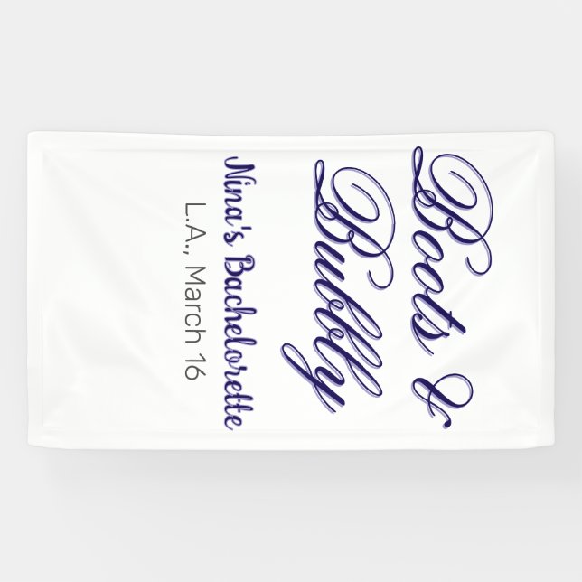 Boots & Bubble bachelorette party name purpleplace Banner (Horizontal)