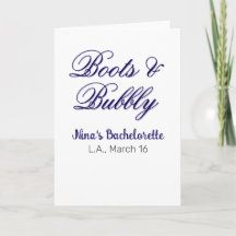Boots & Bubble bachelorette party name purpleplace