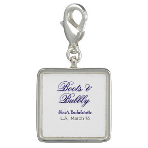 Boots & Bubble bachelorette party name purpleplace Charm