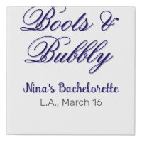 Boots & Bubble bachelorette party name purpleplace