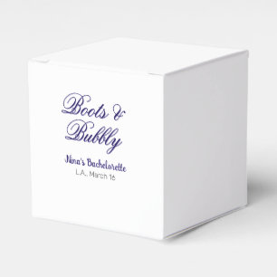 Boots & Bubble bachelorette party name purpleplace Favor Boxes