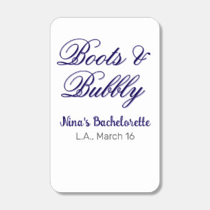 Boots & Bubble bachelorette party name purpleplace Matchboxes