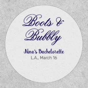 Boots & Bubble bachelorette party name purpleplace Patch