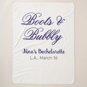 Boots & Bubble bachelorette party name purpleplace Sherpa Blanket