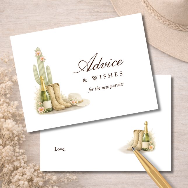 Boots & Bubbles Baby Shower Advice & Wishes Card (Creator Uploaded)