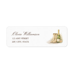 Boots & Bubbles Baby Shower Party Return Address Label