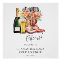 Boots, Bubbly, and Brews shower Welcome Sign