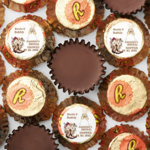 Boots & Bubbly Boho Western Bridal shower Party Reese's Peanut Butter Cups