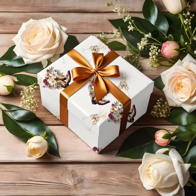 Boots & Bubbly Boho western Bridal Shower Wrapping Paper Sheets (Creator Uploaded)