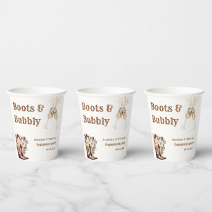 Boots & Bubbly Boho Western engagement Party Paper Cups