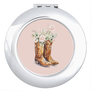 Boots & Bubbly Bridal Shower  Compact Mirror