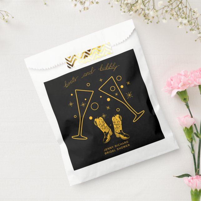 Boots & Bubbly Bridal Shower Favor Bag (Sealed)