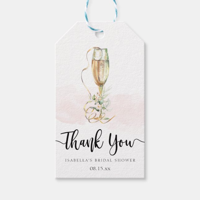 Boots & Bubbly Bridal Shower Gift Tags (Front)