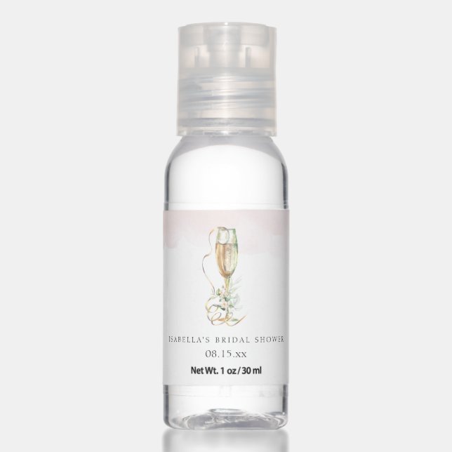Boots & Bubbly Bridal Shower Hand Sanitizer (Front)