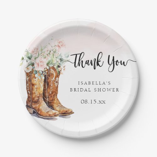 Boots  Bubbly Bridal Shower  Paper Plates