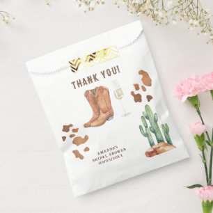 Boots & Bubbly Bridal shower Thank you Favor Bag