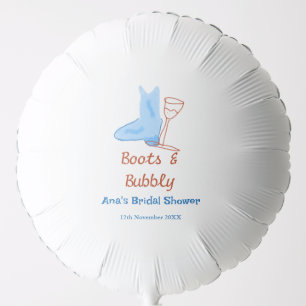 Boots & bubbly champagne bottle bridal shower blue balloon
