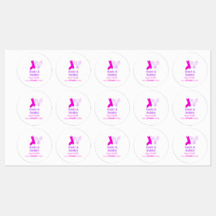 Boots & bubbly champagne bottle bridal shower pink labels
