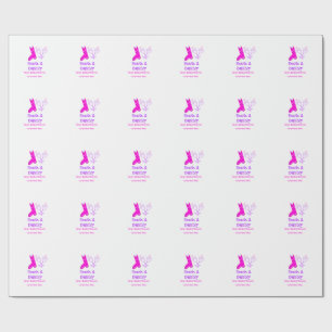 Boots & bubbly champagne bottle bridal shower pink wrapping paper