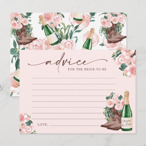 Boots & Bubbly Champagne Floral Advice Card