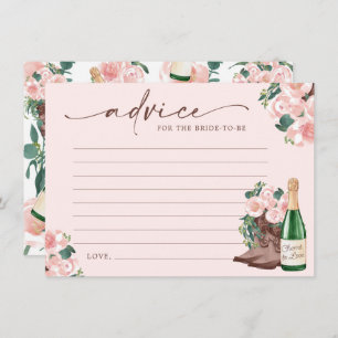 Boots & Bubbly Champagne Floral Advice Card