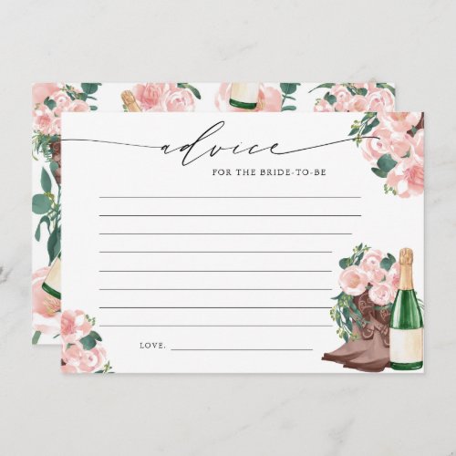 Boots  Bubbly Champagne Floral Advice Card