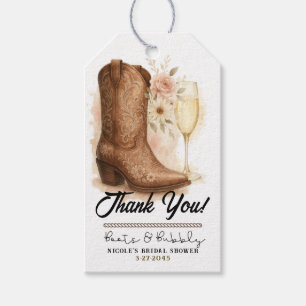 Boots & Bubbly Country Western Boot Bridal Shower  Gift Tags