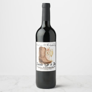 Boots & Bubbly Country Western Boot Bridal Shower Wine Label