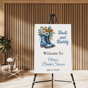 Boots & Bubbly Cowgirl Bridal Shower Welcome Foam Board