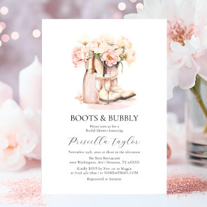 Boots & Bubbly Cowgirl Champagne BRIDAL SHOWER Invitation