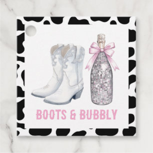 Boots & Bubbly Disco Cowgirl Last Rodeo Favor Tags