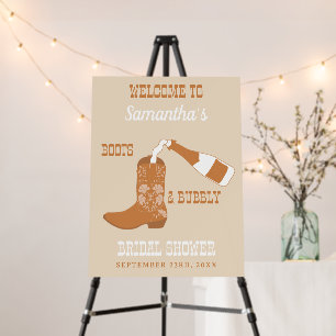 Boots Bubbly Rustic Western Country Bridal Shower  Foam Board