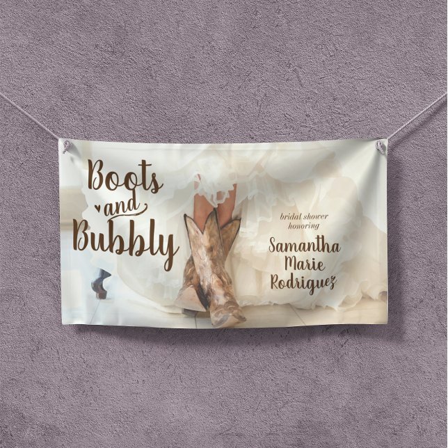 Boots & Bubbly Texas Bride in Boots Bridal Shower Banner (Creator Uploaded)