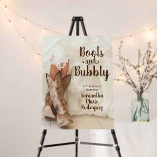 Boots & Bubbly Texas Bride in Boots Bridal Shower Foam Board