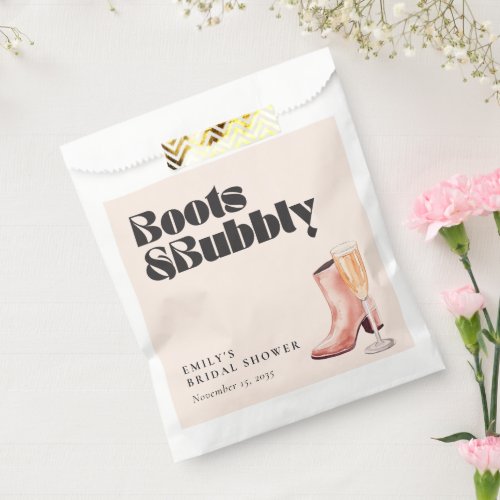 Boots  Bubbly Western Bridal Shower Favor Bag