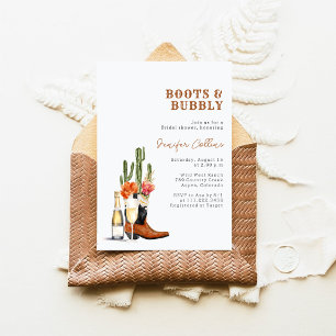 Boots & Bubbly Western Bridal Shower Invitation