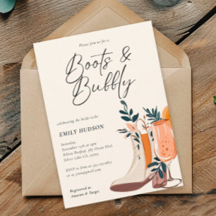 Boots & Bubbly Western Bridal Shower Invitation