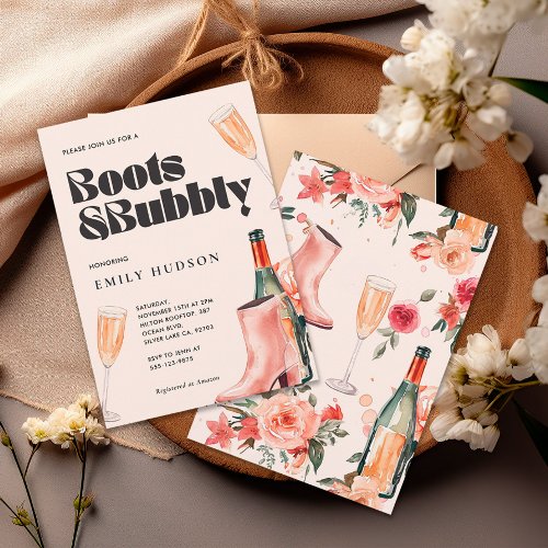 Boots  Bubbly Western Bridal Shower Invitation