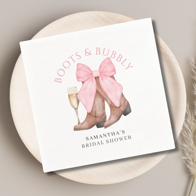 Boots Bubbly Western Bridal Shower  Napkins (Creator Uploaded)